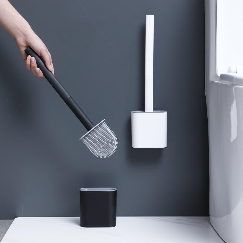 Brush Bristle Set - Silicone Toilet Brush Set Wall Mounted