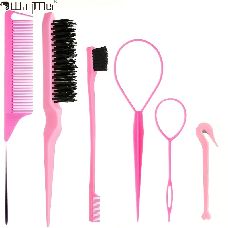Brush Bristle Set - 6Pcs Professional Hair Styling Tools Set