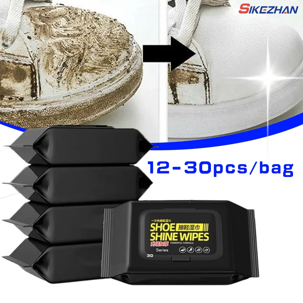 Sneaker Care Wipes - 12Pcs/30Pcs/Bag Disposable Shoes Clean Wipes Portable