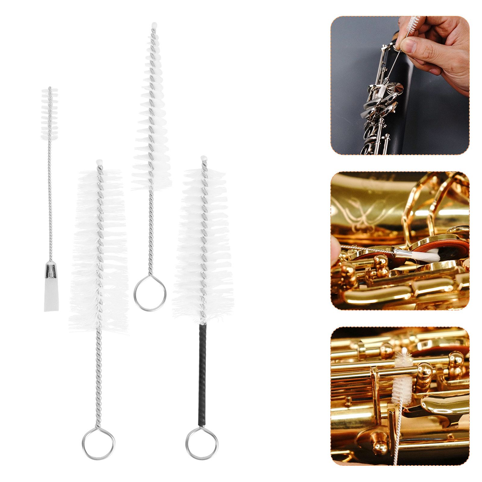 Brush Bristle Set - 4Pcs Saxophone Sound Hole Brush Set
