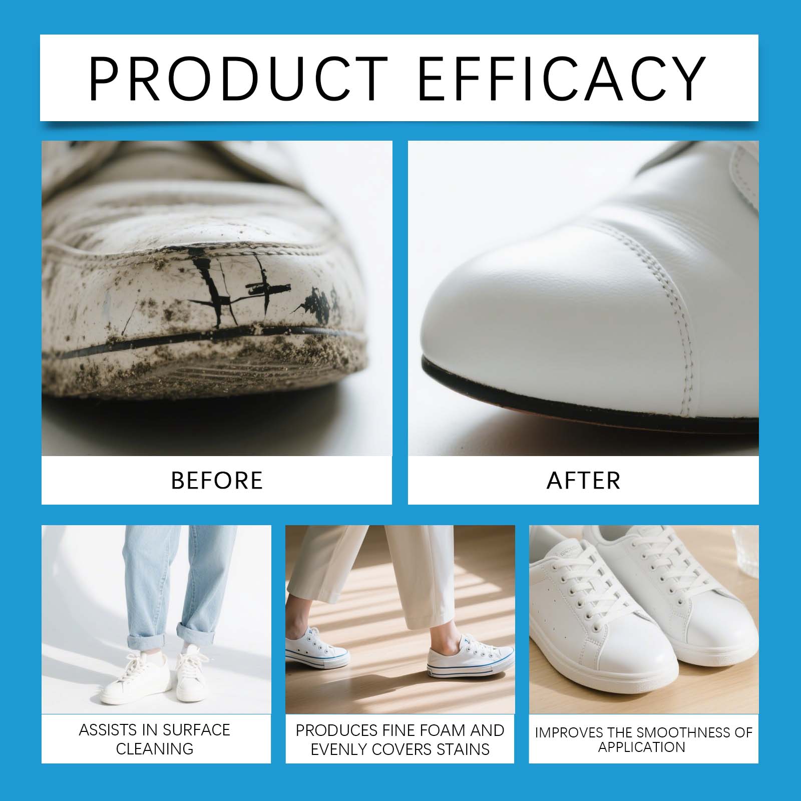 White Shoe Cleaner Cream Sneak - Sneaker Care Cleaning Kit recension och pris